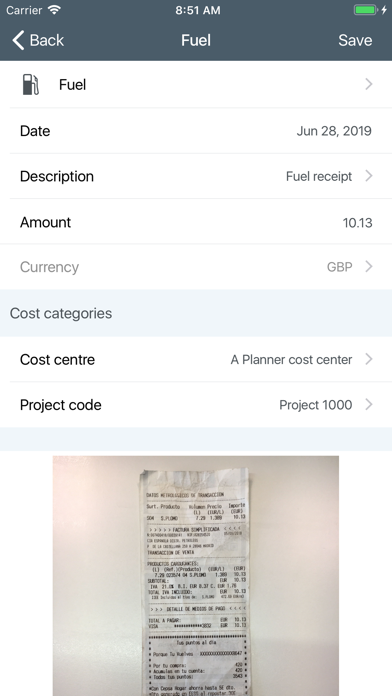 Unit4 Expenses Screenshot
