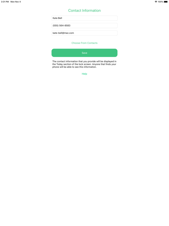 Screenshot #5 pour Contact If Found