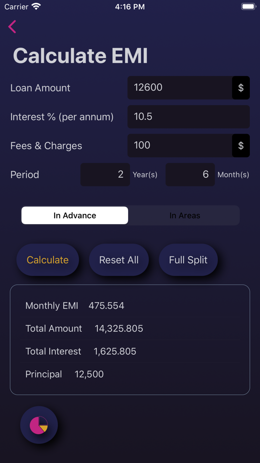 Calc for EMI: calculate loan - 1.01 - (iOS)