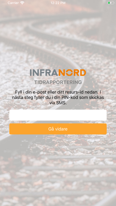 Infranord Tidrapportering Screenshot