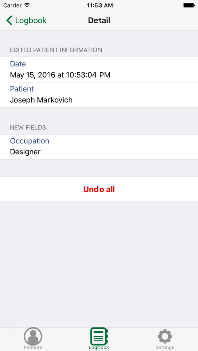 bitacora: patient's logbook Screenshot