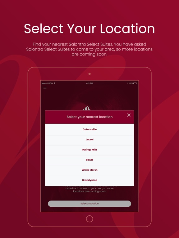Salontra Select Suites iPad screenshot