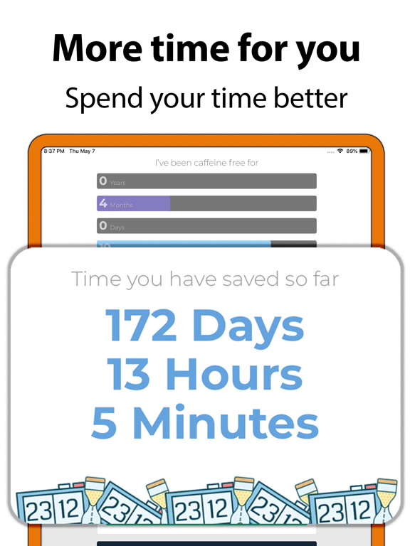 Caffeine Addiction Calendar iPad screenshot 4 - Health & Fitness app