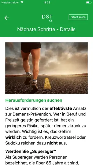 Screenshot von DST – Demenz Screening Test auf dem iPhone 6