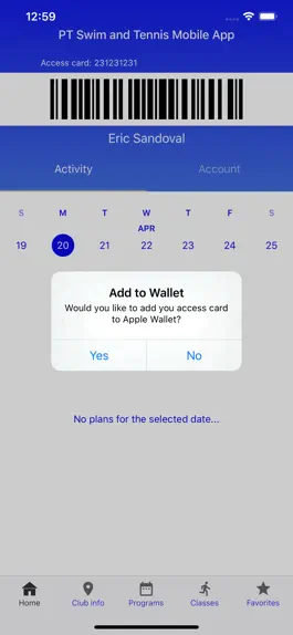 Game screenshot PT Swim and Tennis Mobile App apk