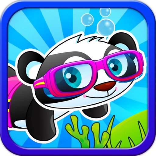 A Cute Panda Child Ocean Swimming Race : Free Girly animals vs fish games for girls and boys Icon