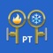 HVAC PT Chart is an electronic pressure temperature calculator that allows HVAC technicians and contractors to quickly look up the temperature and corresponding pressure for 100+ common HVAC refrigerants including both bubble and dew versions of azeotropic (mixture) refrigerants