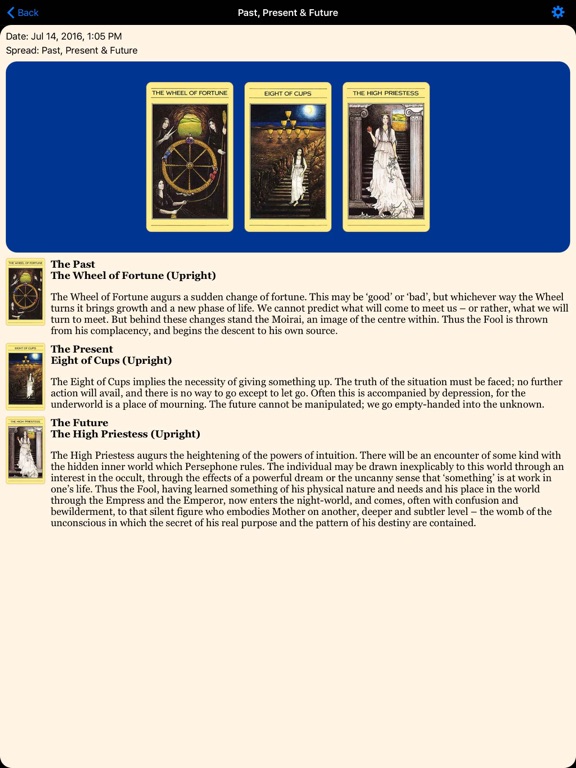 Mythic Tarot iPad screenshot 4 - Entertainment app