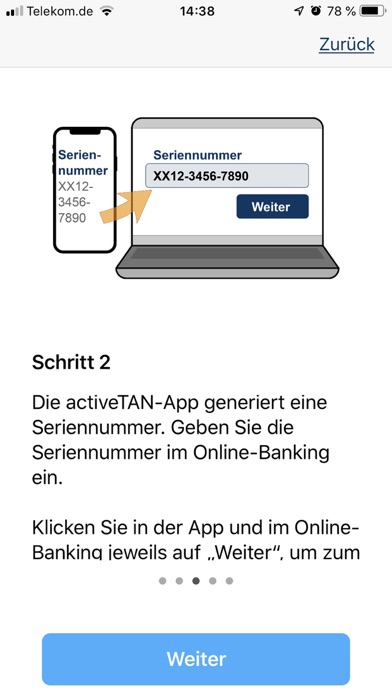 Sperrer-activeTAN Screenshot