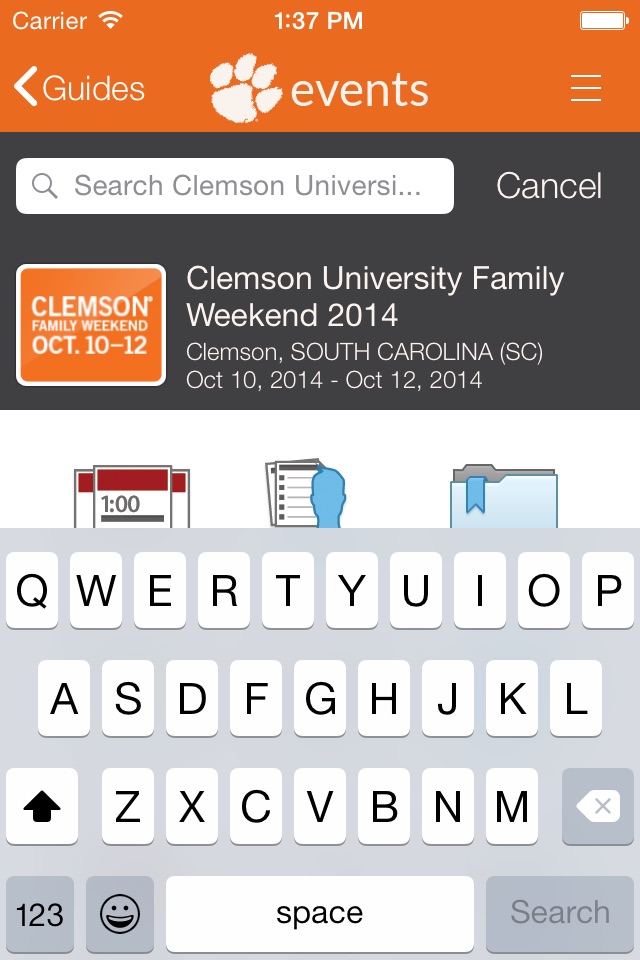 Clemson University Events screenshot 4