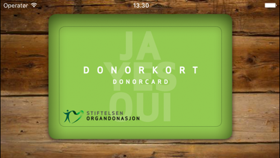 Donorkort Screenshot