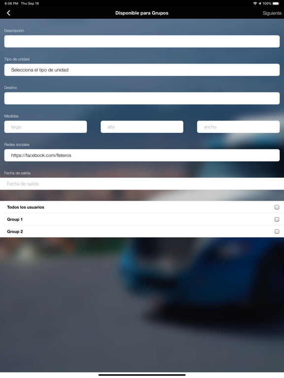 Fleteros App iPad screenshot