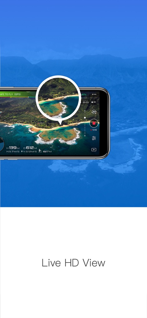 DJI GO - O aplicativo oferece uma visão de câmera HD em tempo real, permitindo aos usuários monitorar dados de voo como a altura atual e a distância percorrida, garantindo controle preciso.
