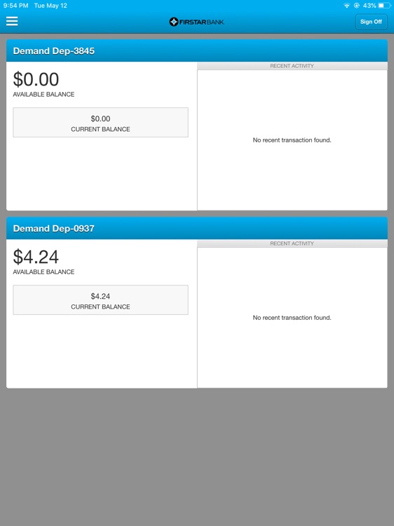 Firstar Bank Mobile for Tablet