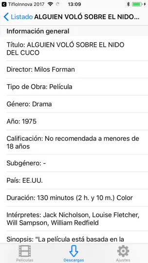 Captura de pantalla de Apolo ONCE en iPhone 4