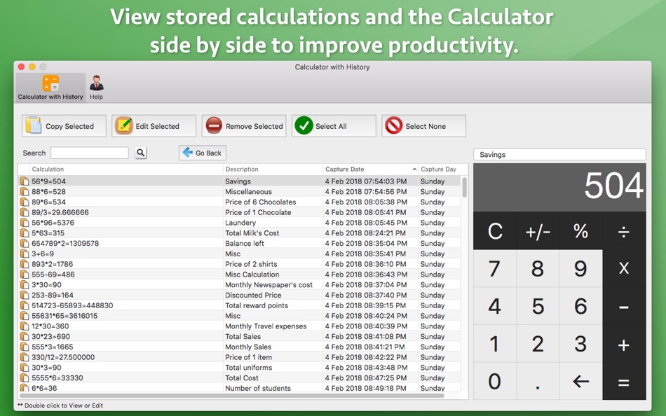 #8. Calculator with History (macOS) 由: Ruchira Ramesh