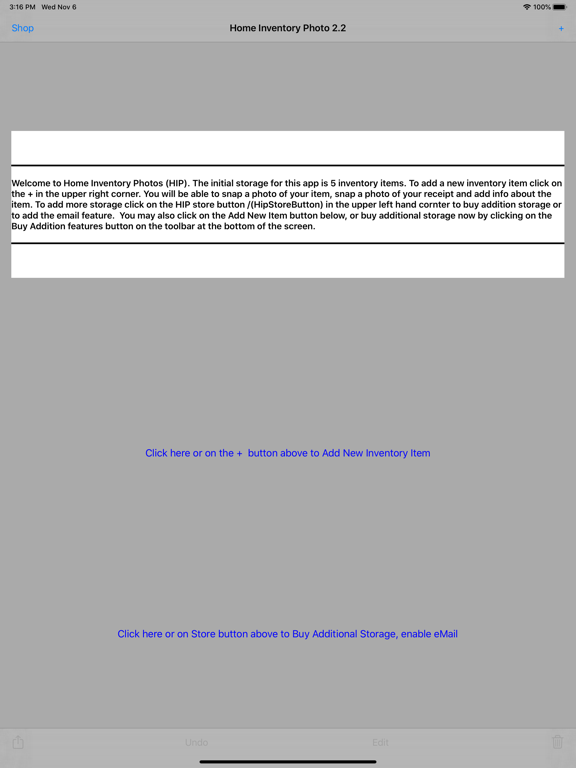 Home Inventory Photos iPad screenshot 1 - Productivity app