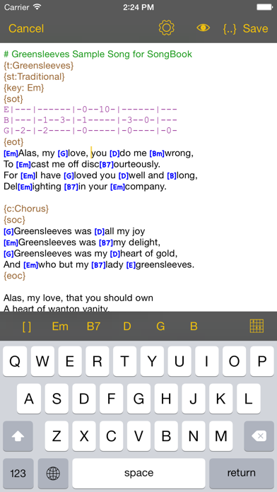 SongBook Chordpro Screenshot