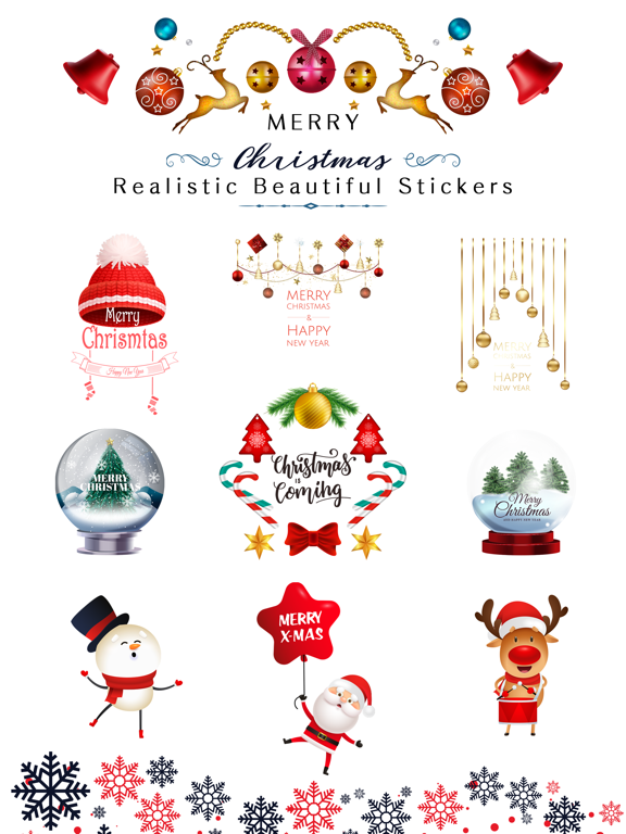 220+ Realistic Merry Christmas iPad screenshot 1 - Stickers app
