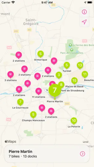 Screenshot von VeloDispo France auf dem iPhone 1