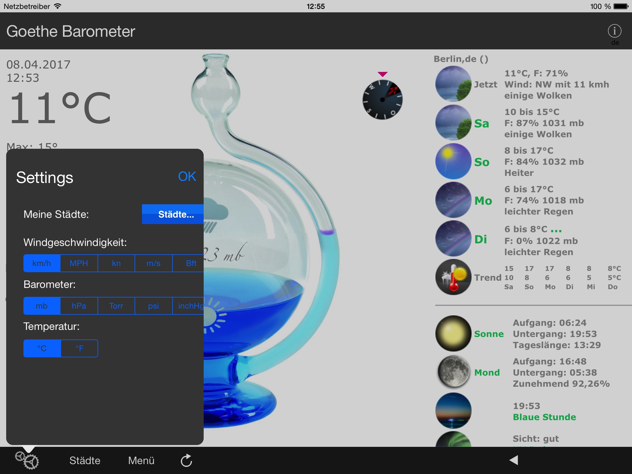 Goethe Barometer screenshot 2