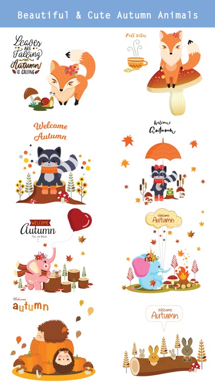 Autumn - Greetings with Animal