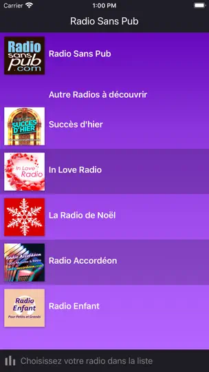 Capture d'écran de Radio Sans Pub sur iPhone 1