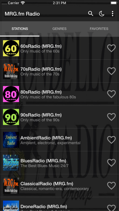 MRG.fm Radio App Screenshot