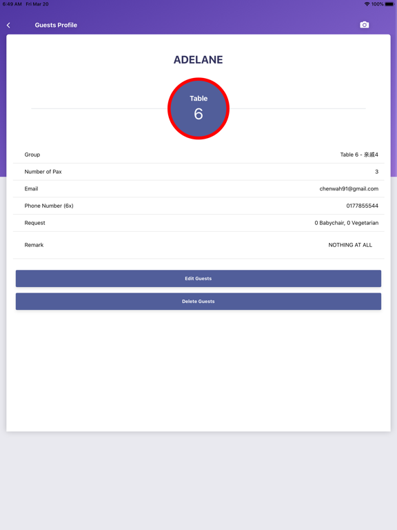 MyGuests App iPad screenshot