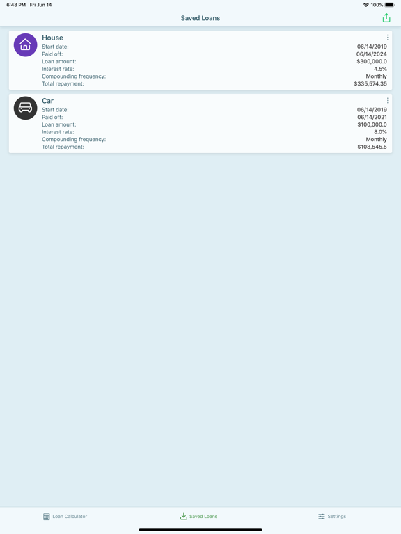 Loan calculator: Installment iPad screenshot 5 - Finance app