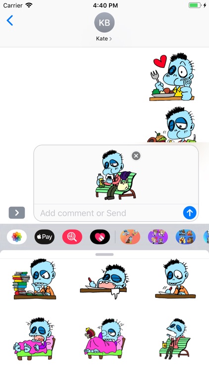 Blue Zombie Stickers