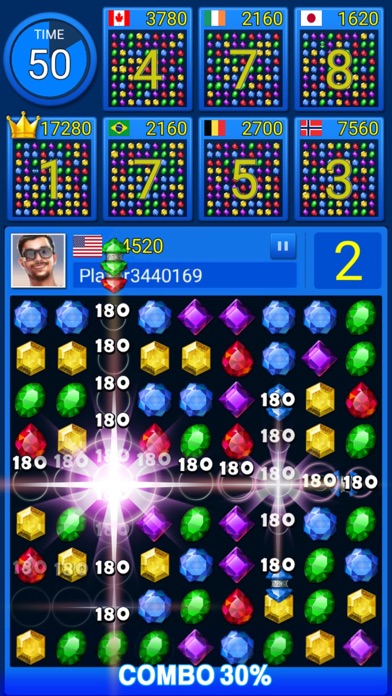 Screenshot #1 pour Jewels Battle : Match 3