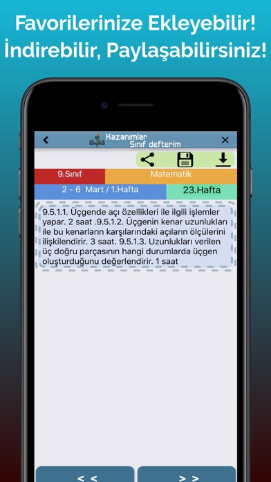 Kazanımlar - Sınıf Defterim Screenshot