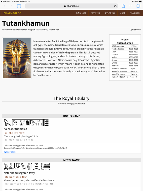 Pharaohs of Egypt iPad screenshot 6 - Education app