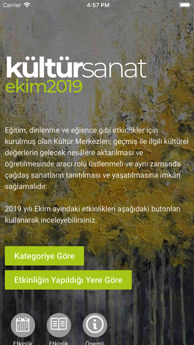 Screenshot #1 pour Kültür - Sanat Etkinlikleri