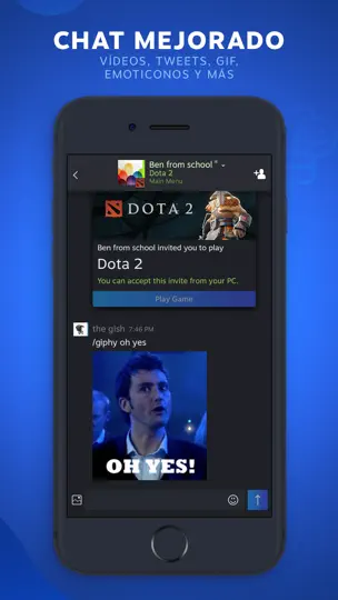 Captura de pantalla de Steam Chat en iPhone 2