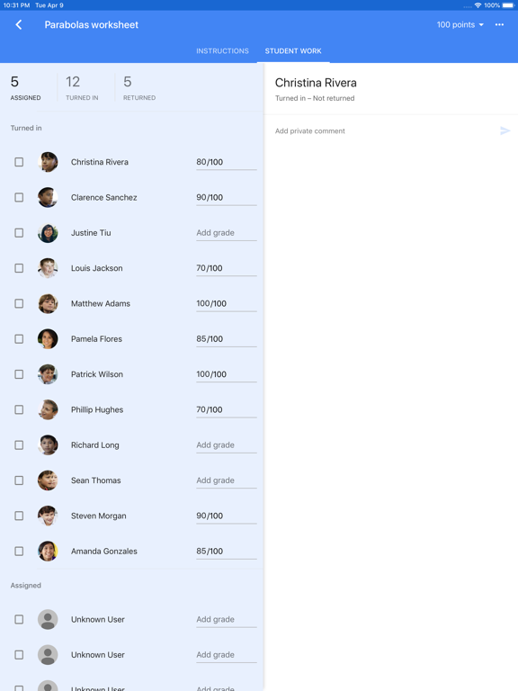 iPad Image of Google Classroom