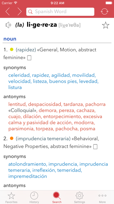 Screenshot #1 pour Spanish Thesaurus