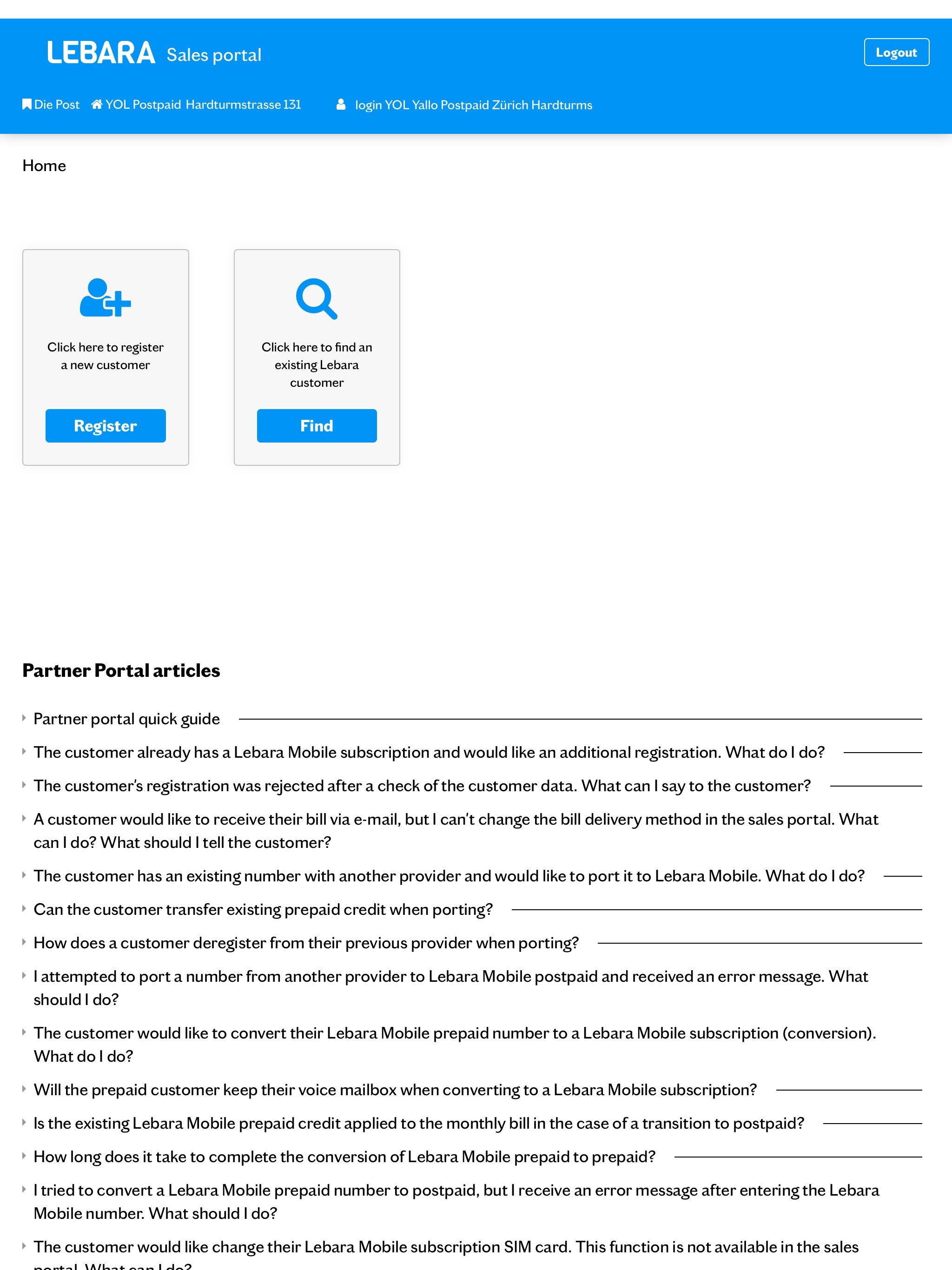 Lebara Partner Portal Schweiz
