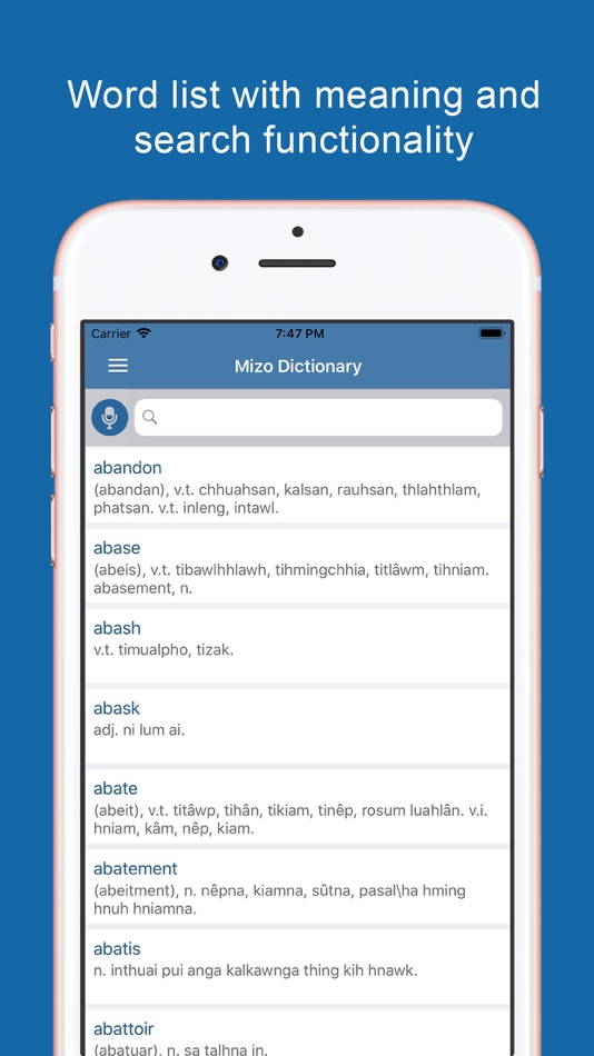 #2. Mizo Dictionary & Translator (iOS) Podle: Puju Dekivadiya