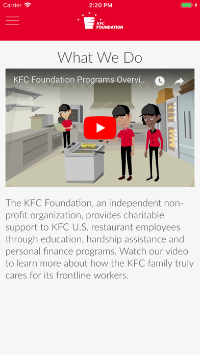 KFC Foundation Screenshot