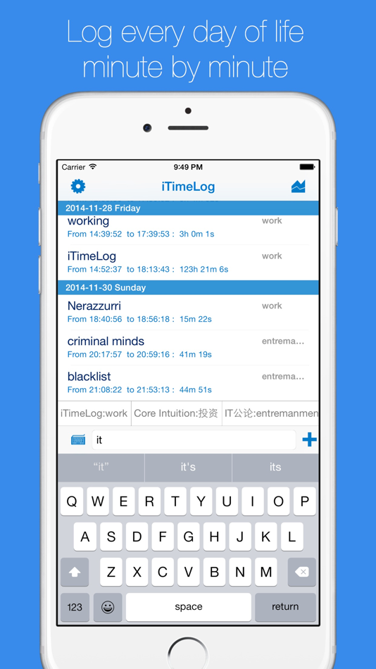 #1. iTimeLog - your time tracker (iOS) 由: 恒坚 赖