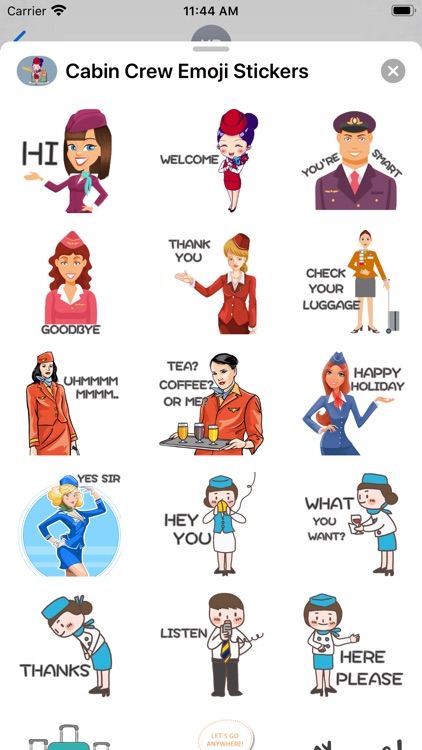 Cabin Crew Emoji Stickers