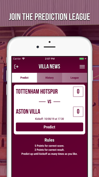 Villa News - Fan App Screenshot