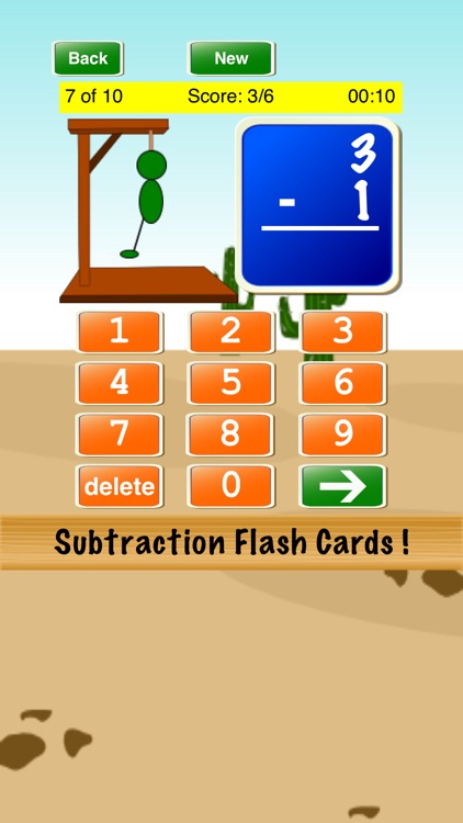 Subtraction Flash Cards !