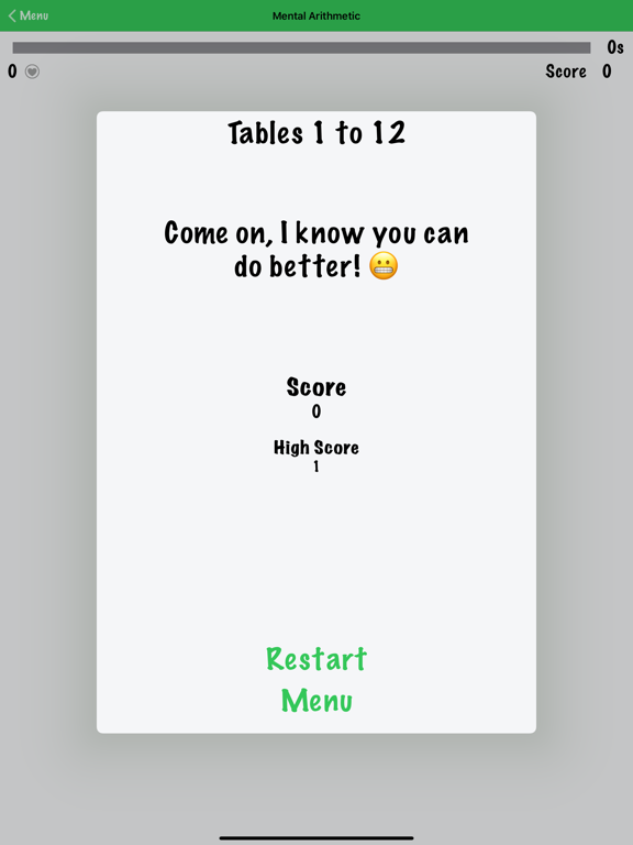 Mental Calculation iPad screenshot