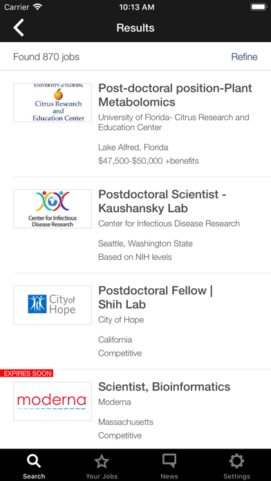 Screenshot #2 pour Science Jobs