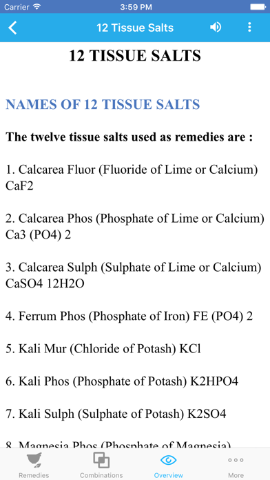Biochemic Tissue Salts Screenshot