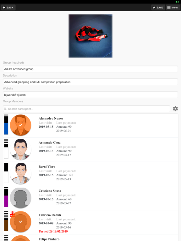 GroupMan BJJ iPad screenshot 9 - Sports app