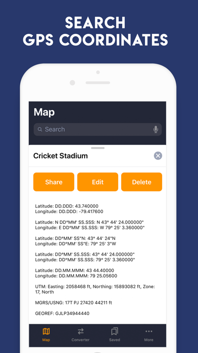 Screenshot #2 pour GPS Coordinates Converter App